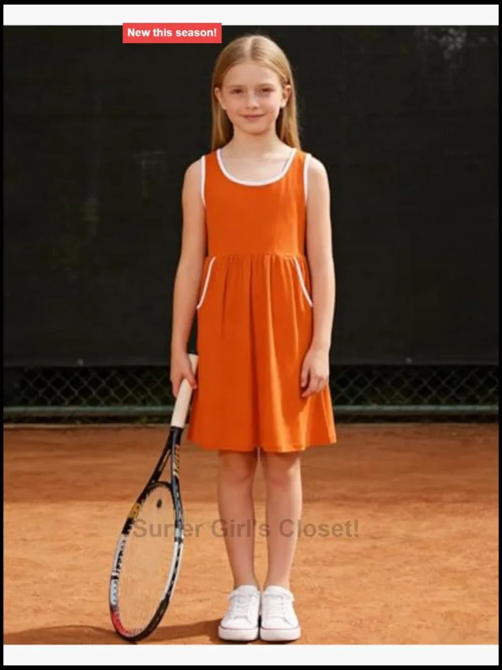 Girls Sleeveless 2-Piece Dress Set with Shorts and Pockets Summer Casual